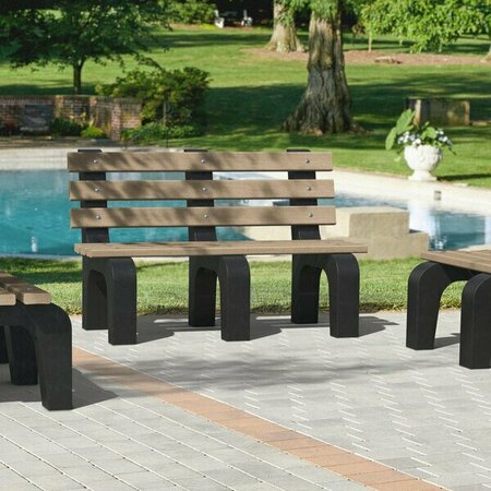 MASONWAYS 48'' x 25'' x 31'' Cedar Plastic Dura-Bench with Black Legs 600TRAD440CE